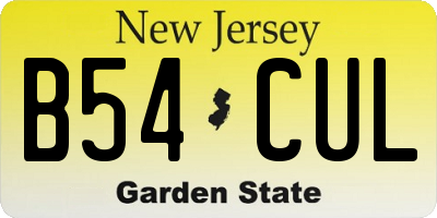 NJ license plate B54CUL