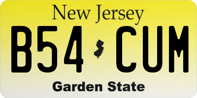 NJ license plate B54CUM