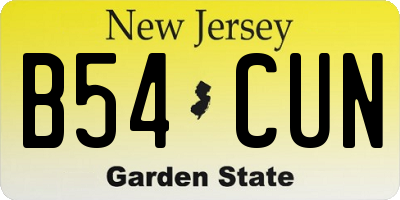 NJ license plate B54CUN