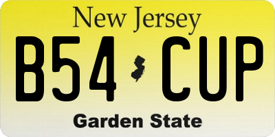 NJ license plate B54CUP