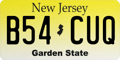 NJ license plate B54CUQ