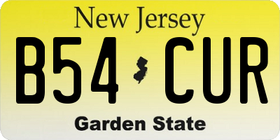 NJ license plate B54CUR