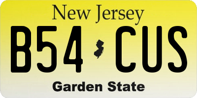 NJ license plate B54CUS