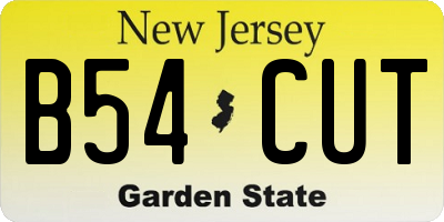 NJ license plate B54CUT