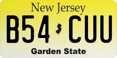 NJ license plate B54CUU