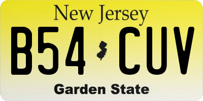 NJ license plate B54CUV