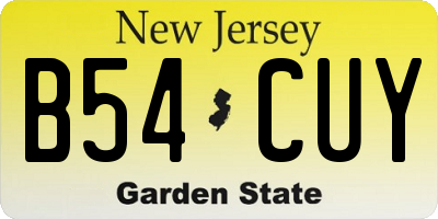 NJ license plate B54CUY