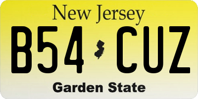 NJ license plate B54CUZ