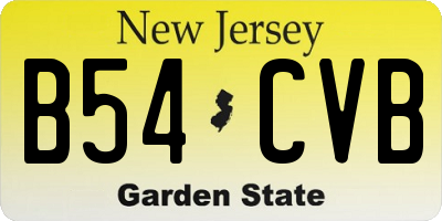 NJ license plate B54CVB