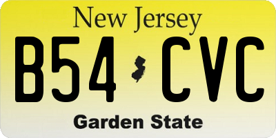 NJ license plate B54CVC