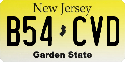 NJ license plate B54CVD