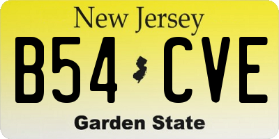 NJ license plate B54CVE