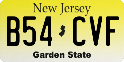NJ license plate B54CVF