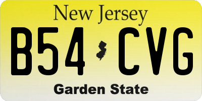 NJ license plate B54CVG