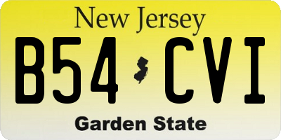 NJ license plate B54CVI