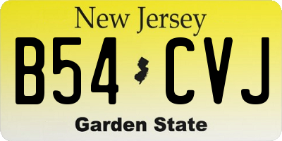 NJ license plate B54CVJ