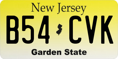 NJ license plate B54CVK