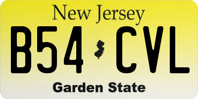 NJ license plate B54CVL