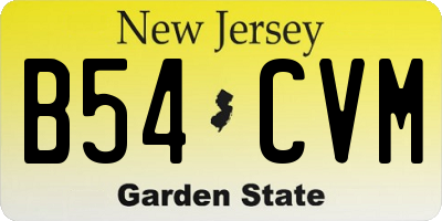 NJ license plate B54CVM