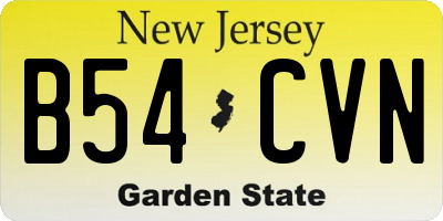 NJ license plate B54CVN