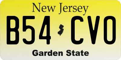 NJ license plate B54CVO