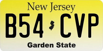 NJ license plate B54CVP