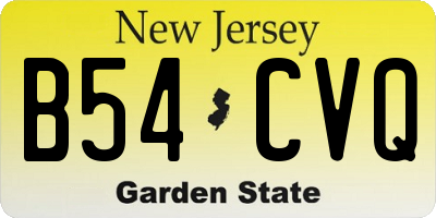 NJ license plate B54CVQ