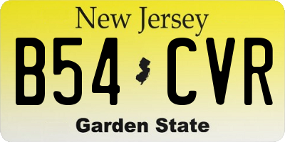 NJ license plate B54CVR