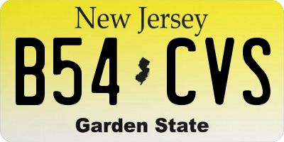 NJ license plate B54CVS