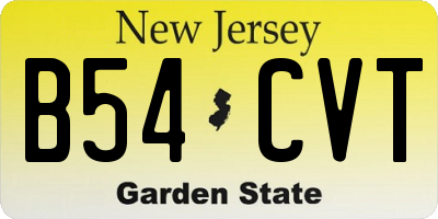 NJ license plate B54CVT