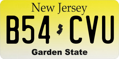NJ license plate B54CVU
