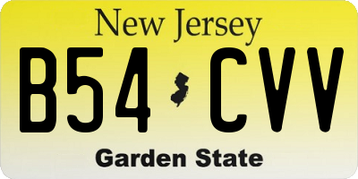 NJ license plate B54CVV