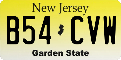 NJ license plate B54CVW