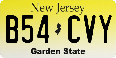 NJ license plate B54CVY