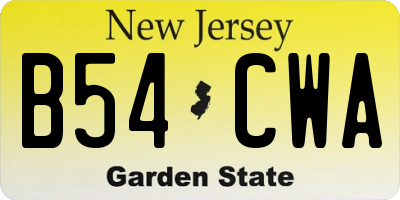 NJ license plate B54CWA