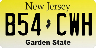 NJ license plate B54CWH