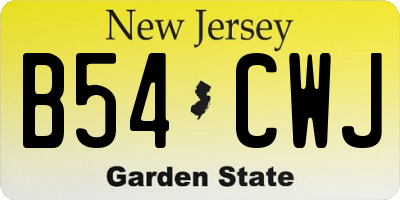 NJ license plate B54CWJ
