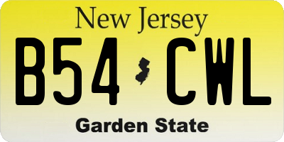 NJ license plate B54CWL