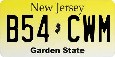 NJ license plate B54CWM
