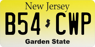 NJ license plate B54CWP