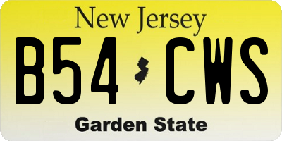 NJ license plate B54CWS