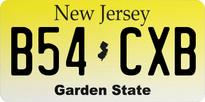 NJ license plate B54CXB