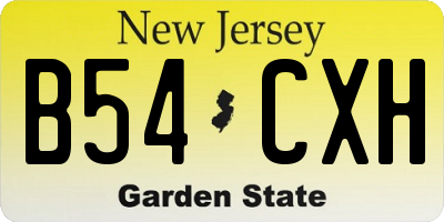 NJ license plate B54CXH