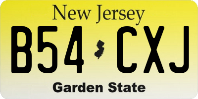 NJ license plate B54CXJ
