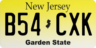 NJ license plate B54CXK