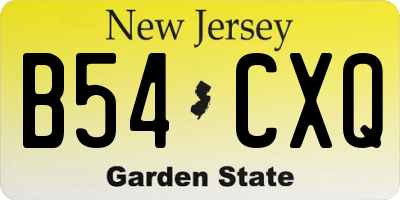 NJ license plate B54CXQ