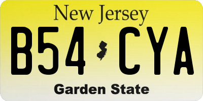 NJ license plate B54CYA