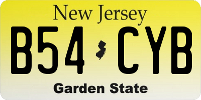NJ license plate B54CYB