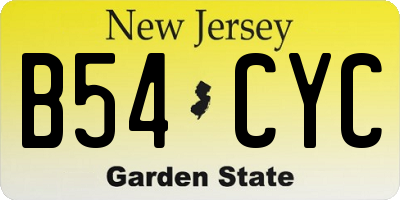 NJ license plate B54CYC
