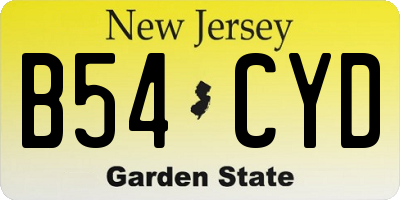 NJ license plate B54CYD